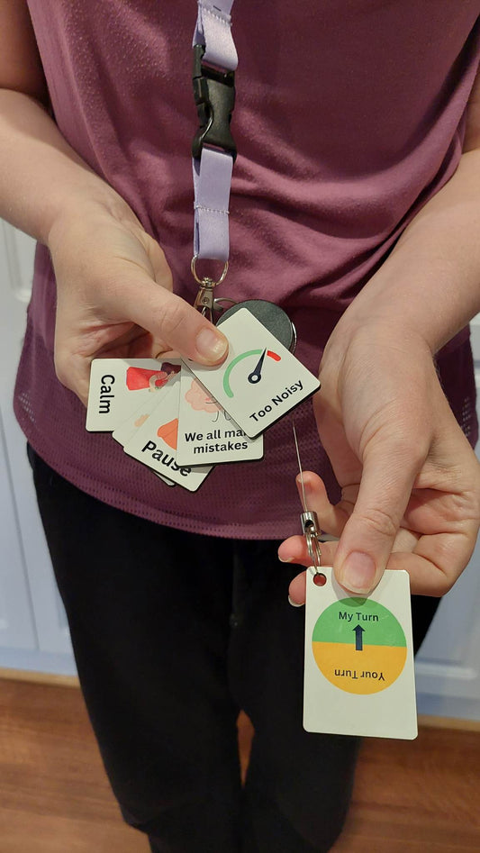 Visual Support Keyring - Empower children with autism, ADHD, and developmental delays with engaging visual cues. Six double-sided cards for social interaction and emotional regulation. Versatile, durable, and perfect for teachers and parents